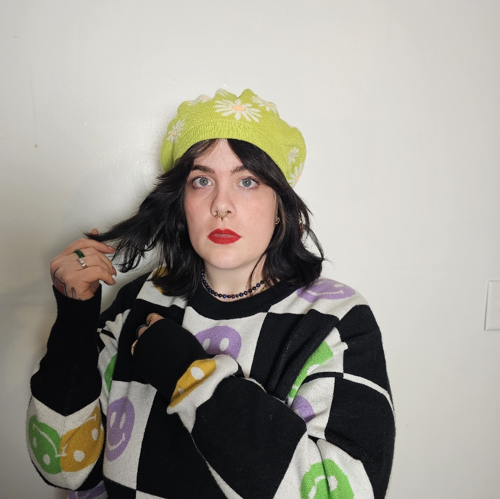 Floral Green Beret